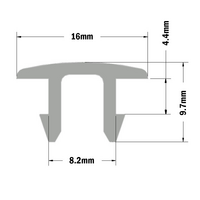 61-060-0 MODULAR SOLUTIONS PVC COVER PROFILE<br>ROUNDED GRAY, 2M